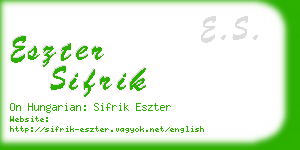 eszter sifrik business card